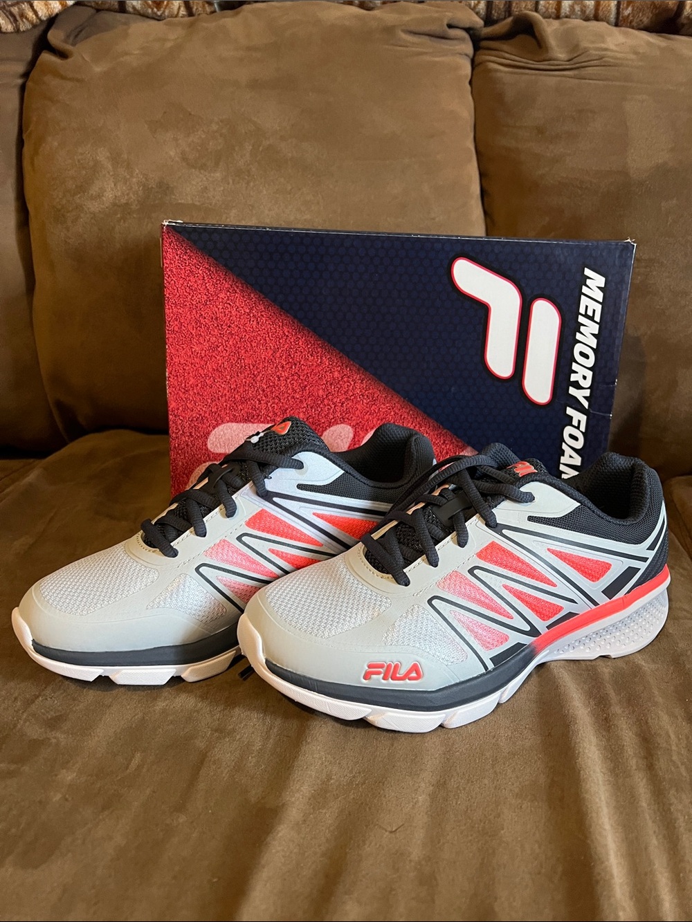 FILA White and Coral Women's Athletic Sneakers